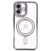 Hubrendy Bez Apple iPhone 16 Kılıf Joke Simli Magneticsafe Kılıf - Derin Mor