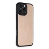 Hubrendy Bez Apple iPhone 16 Pro Max Kılıf Aras Deri Kapak - Pudra
