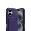 Hubrendy Bez Apple iPhone 17 Kelvin Kartvizitli Silikon - Derin Mor