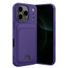 Hubrendy Bez Apple iPhone 17 Pro Kelvin Kartvizitli Silikon - Derin Mor