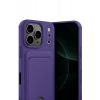Hubrendy Bez Apple iPhone 17 Pro Kelvin Kartvizitli Silikon - Derin Mor