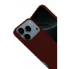 Hubrendy Bez Apple iPhone 17 Pro Nano içi Kadife Silikon - Bordo