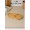 Hubrendy Bez Bambu Yağdanlık Altlığı Çift Yuvalı 9x19 Cm
