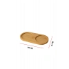 Hubrendy Bez Bambu Yağdanlık Altlığı Çift Yuvalı 9x19 Cm