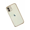 Hubrendy Bez Apple iPhone 11 Kılıf Lensli Silikon - Gold