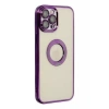 Hubrendy Bez Apple iPhone 12 Pro Kılıf Slot Silikon - Mor
