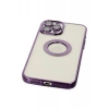 Hubrendy Bez Apple iPhone 12 Pro Kılıf Slot Silikon - Mor