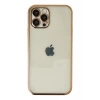 Hubrendy Bez Apple iPhone 12 Pro Max Kılıf Lensli Silikon - Gold