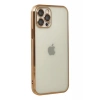 Hubrendy Bez Apple iPhone 12 Pro Max Kılıf Lensli Silikon - Gold