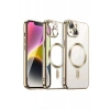 Hubrendy Bez Apple iPhone 13 Kılıf Kross Magneticsafe Kapak - Gold