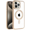 Hubrendy Bez Apple iPhone 14 Pro Kılıf Kronos Magsafe Kapak - Gold