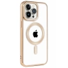 Hubrendy Bez Apple iPhone 14 Pro Kılıf Kronos Magsafe Kapak - Gold