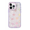Hubrendy Bez Apple iPhone 15 Pro Lumi Desenli Kapak - Mor