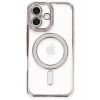 Hubrendy Bez Apple iPhone 16 Kılıf Joke Simli Magneticsafe Kılıf - Pembe
