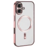 Hubrendy Bez Apple iPhone 16 Kılıf Kross Magneticsafe Kapak - Pembe