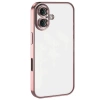 Hubrendy Bez Apple iPhone 16 Kılıf Lensli Silikon - Pembe