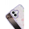 Hubrendy Bez Apple iPhone 16 Lumi Desenli Kapak - Mor