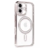 Hubrendy Bez Apple iPhone 16 Plus Kılıf Joke Simli Magneticsafe Kılıf - Pembe