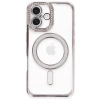 Hubrendy Bez Apple iPhone 16 Plus Kılıf Joke Simli Magneticsafe Kılıf - Pembe