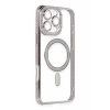 Hubrendy Bez Apple iPhone 16 Pro Kılıf Joke Simli Magneticsafe Kılıf - Pembe