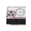 Hubrendy Bez Apple iPhone 16 Pro Max Kılıf Joke Simli Magneticsafe Kılıf - Pembe