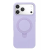 Hubrendy Bez Apple iPhone 17 Pro Regal Magsafe Standlı Kapak - Lila