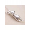Hubrendy Bez Kolye Gümüş Tiny Sevimli Kedi Kadın Parlak Sevgililer Günü Hediye