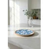Hubrendy Bez Mango Agacı Pasta Tabağı & Sunum Tabağı 20 Cm Desenli