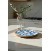 Hubrendy Bez Mango Agacı Pasta Tabağı & Sunum Tabağı 20 Cm Desenli