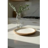 Hubrendy Bez Mango Agacı Pasta Tabağı & Sunum Tabağı 20 Cm Krem
