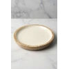 Hubrendy Bez Mango Agacı Pasta Tabağı & Sunum Tabağı 20 Cm Krem