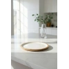 Hubrendy Bez Mango Agacı Servis Tabağı & Sunum Tabağı 25 Cm Krem