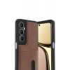 Hubrendy Bez Realme C65 Sara Kartvizitli Deri Kılıf - Taba