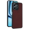 Hubrendy Bez Realme Note 50 4G Kılıf Aras Deri Kapak - Bordo