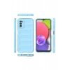 Hubrendy Bez Samsung Galaxy A03S Kılıf Optimum Silikon - Sky Blue