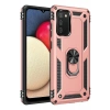 Hubrendy Bez Samsung Galaxy A03S Kılıf Sofya Yüzüklü Silikon Kapak - Rose