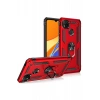 Hubrendy Bez Xiaomi Redmi 9C Kılıf Sofya Yüzüklü Silikon Kapak - Rose