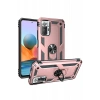 Hubrendy Bez Xiaomi Redmi Note 10 Pro Kılıf Sofya Yüzüklü Silikon Kapak - Rose