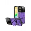Hubrendy Bez Vivo Y16 Kılıf Joy Lens Standlı Kapak - Mor