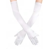 Hubrendy ÇER Beyaz Renk Dirseğe Kadar Uzun Kumaş Eldiven 40 Cm