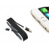 Hubrendy ÇER İphone Örgü Şeklinde Renkli Çelik Şarj Data Kablosu - Siyah