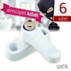 Hubrendy ÇER Pvc Kapı Pencere Emniyet Kilidi - Çelik - 6 Adet