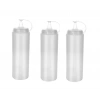 Hubrendy ÇER Şeffaf Sos Şişesi - 1000ml Dev Boy 3 Adet
