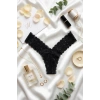 Hubrendy ÇER Siyah Çiçek Desenli Dantel String Külot Tm1514