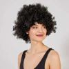 Hubrendy ÇER Siyah Renk Kıvırcık Afro Bonus Peruk