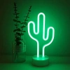 Hubrendy Emin Neon Işıklı Kaktüs Masa Gece Lambası