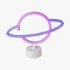 Hubrendy Emin Neon Işıklı Satürn Lamba (Pil + USB)
