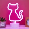 Hubrendy Emin Neon Kedi Masa Gece Lambası Pembe Işık