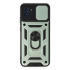Hubrendy Bez Samsung Galaxy A03 Kılıf Pars Lens Yüzüklü Silikon - Yeşil