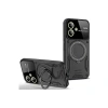 Hubrendy Bez Samsung Galaxy A06 Kılıf Joy Lens Standlı Kapak - Siyah